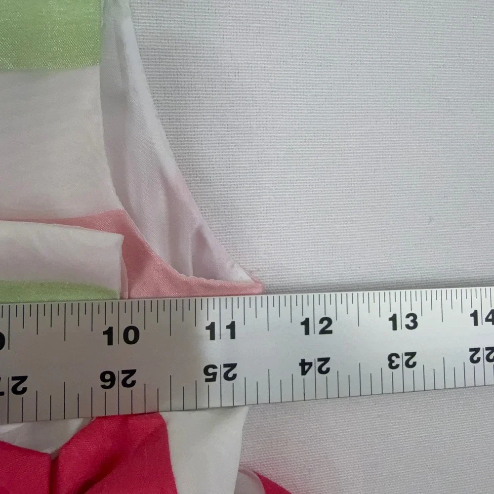 Gymboree‎ Dress 4T Girls Pink Green White Striped Bow Sleeveless Pleated